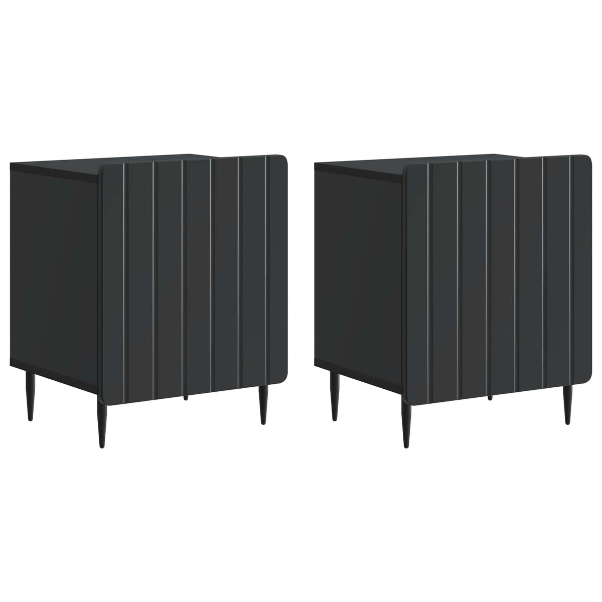 Nachttisch 2 Stk. Schwarz 43 x 34,5 x 52 cm Holzwerkstoff