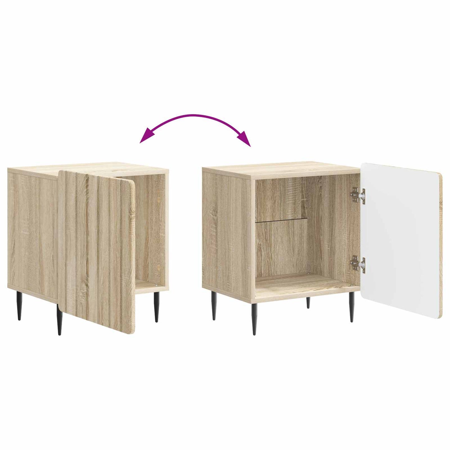 Nachttisch 2 Stk. Sonoma-Eiche 43 x 34,5 x 52 cm Holzwerkstoff
