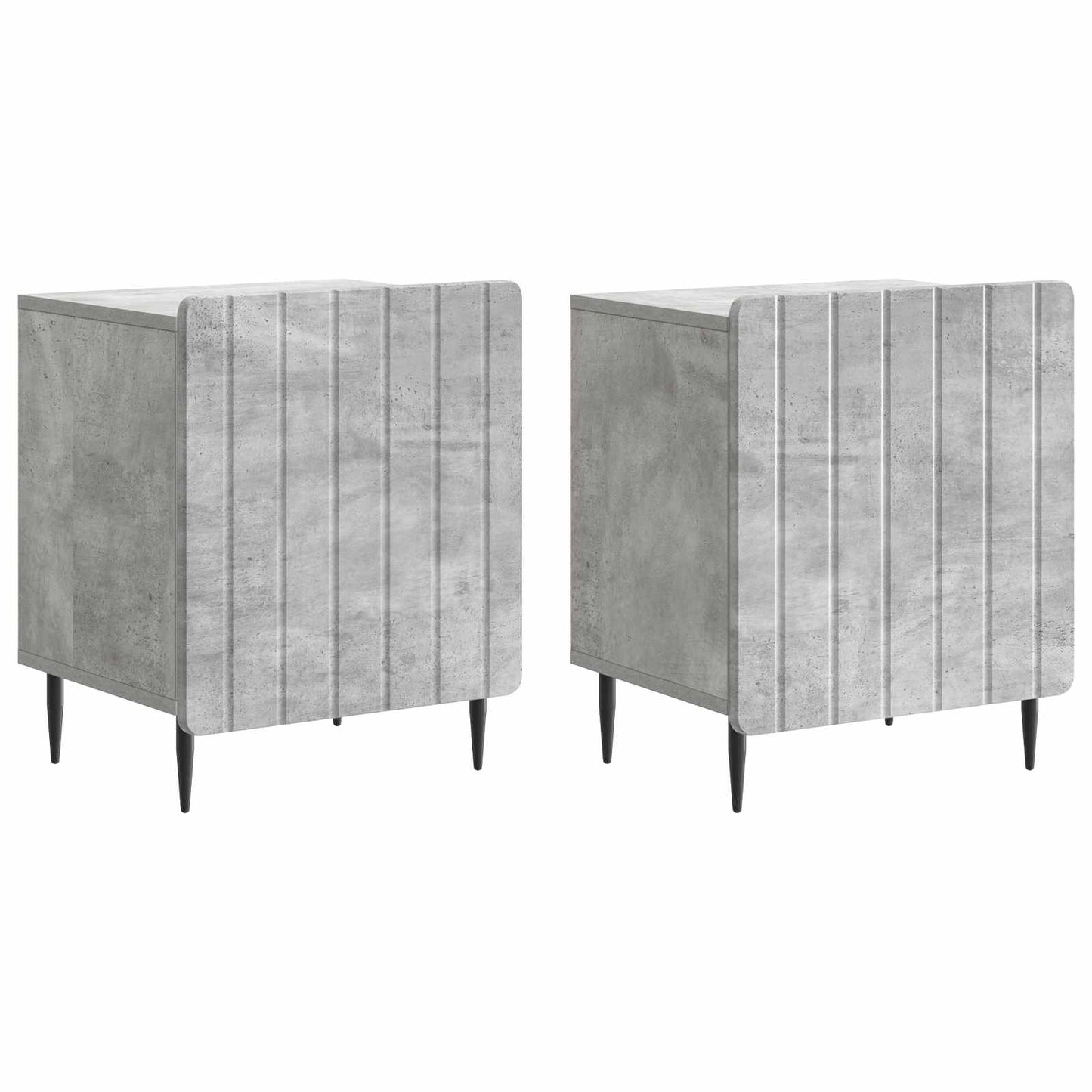 Nachttisch 2 Stk. Betongrau 43 x 34,5 x 52 cm Holzwerkstoff