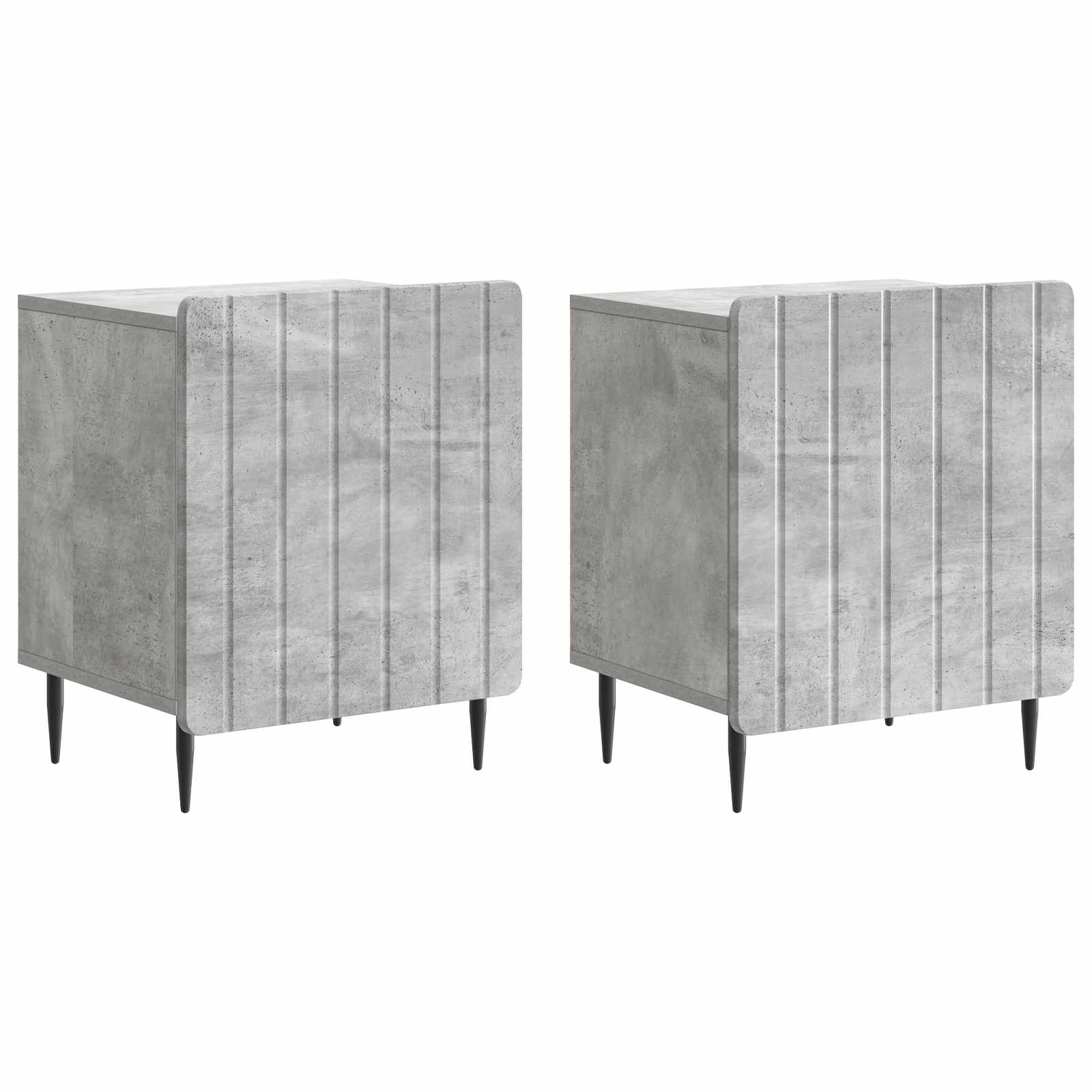 Nachttisch 2 Stk. Betongrau 43 x 34,5 x 52 cm Holzwerkstoff