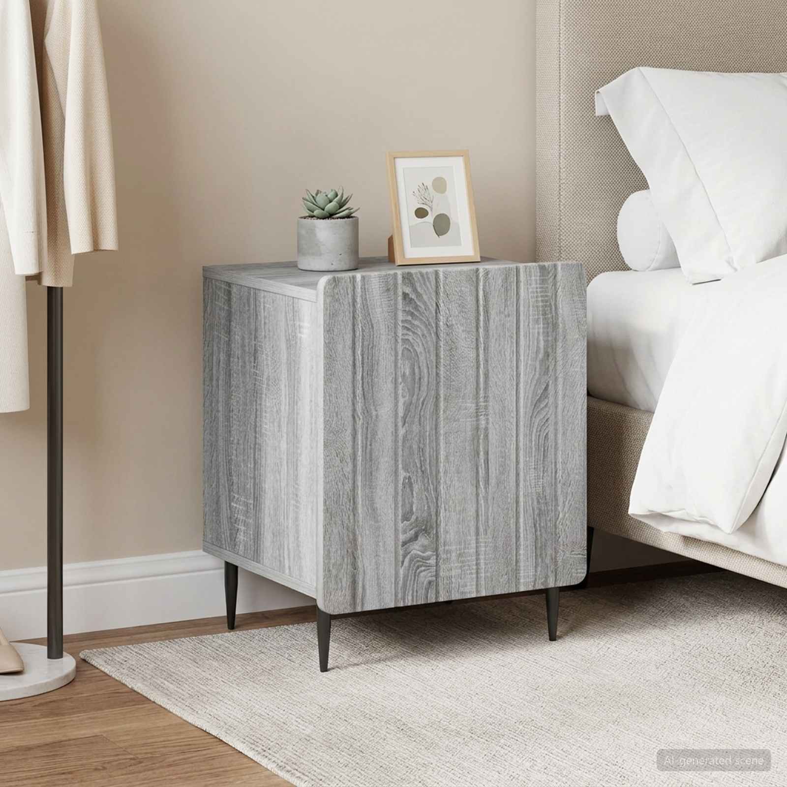 Nachttisch 2 Stk. Sonoma-Grau 43 x 34,5 x 52 cm Holzwerkstoff
