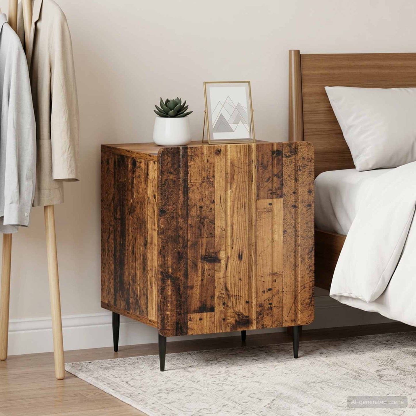 Nachttisch 2 Stk. Altholz 43 x 34,5 x 52 cm Holzwerkstoff