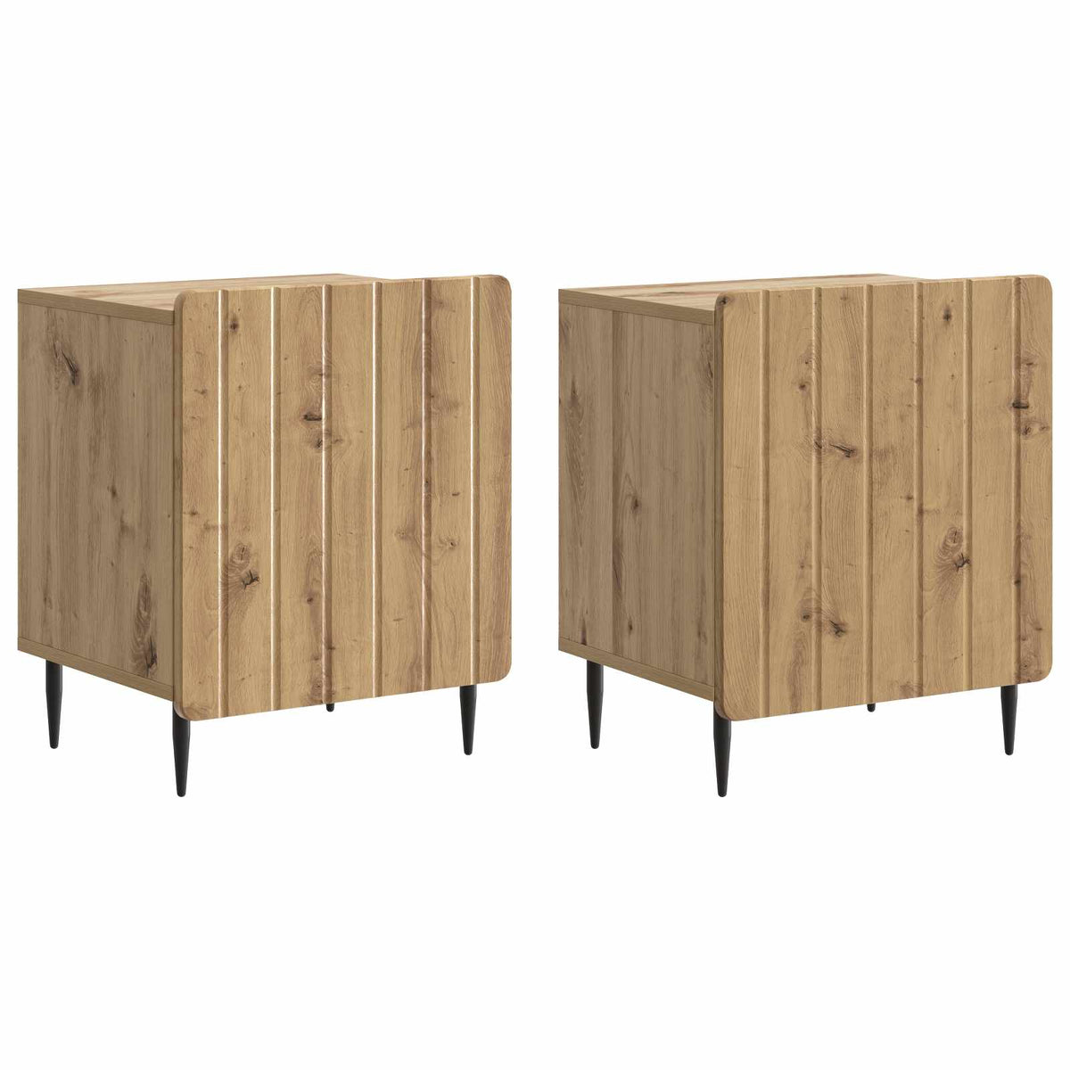 Nachttisch 2 Stk. Artisan-Eiche 43 x 34,5 x 52 cm Holzwerkstoff