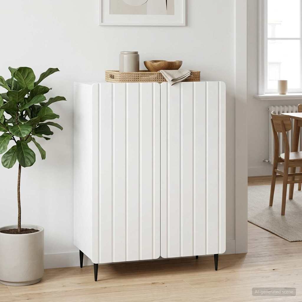 Sideboard Weiß 66 x 34,5 x 92 cm Holzwerkstoff