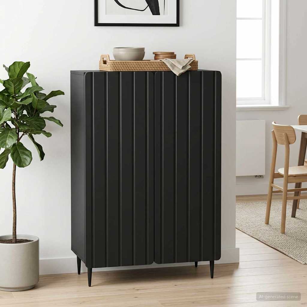 Sideboard Schwarz 66 x 34,5 x 92 cm Holzwerkstoff