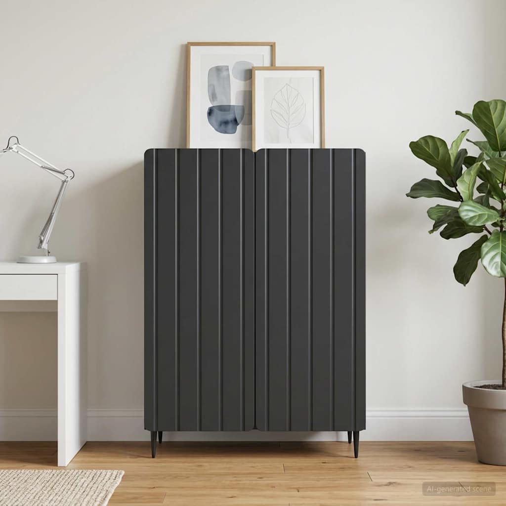 Sideboard Schwarz 66 x 34,5 x 92 cm Holzwerkstoff