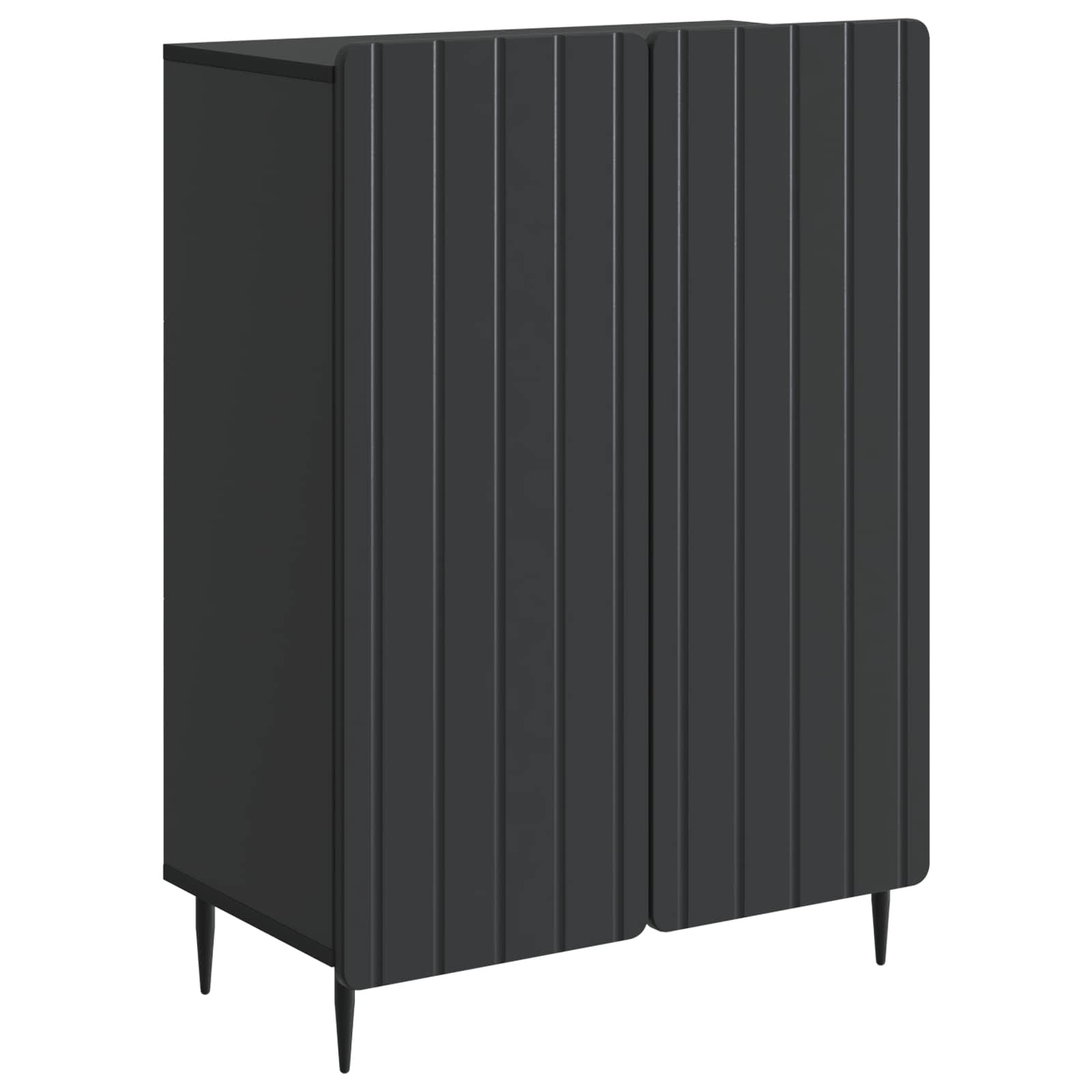 Sideboard Schwarz 66 x 34,5 x 92 cm Holzwerkstoff