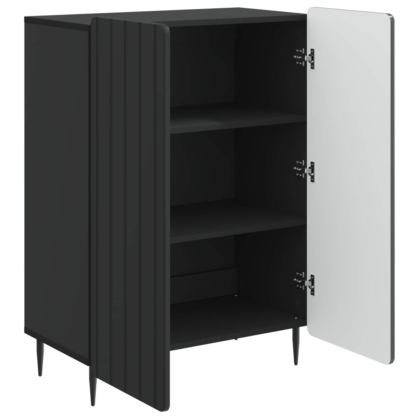 Sideboard Schwarz 66 x 34,5 x 92 cm Holzwerkstoff