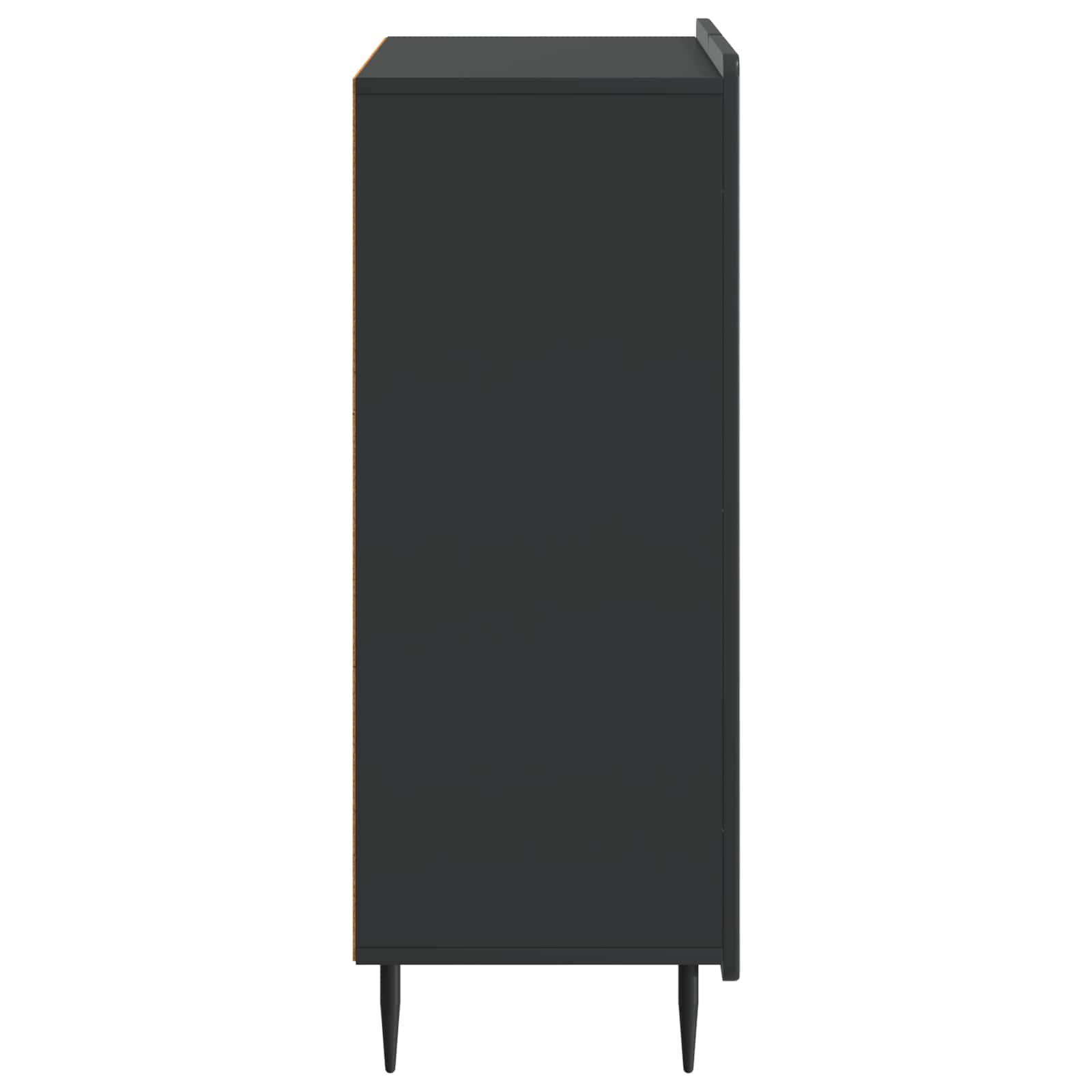 Sideboard Schwarz 66 x 34,5 x 92 cm Holzwerkstoff