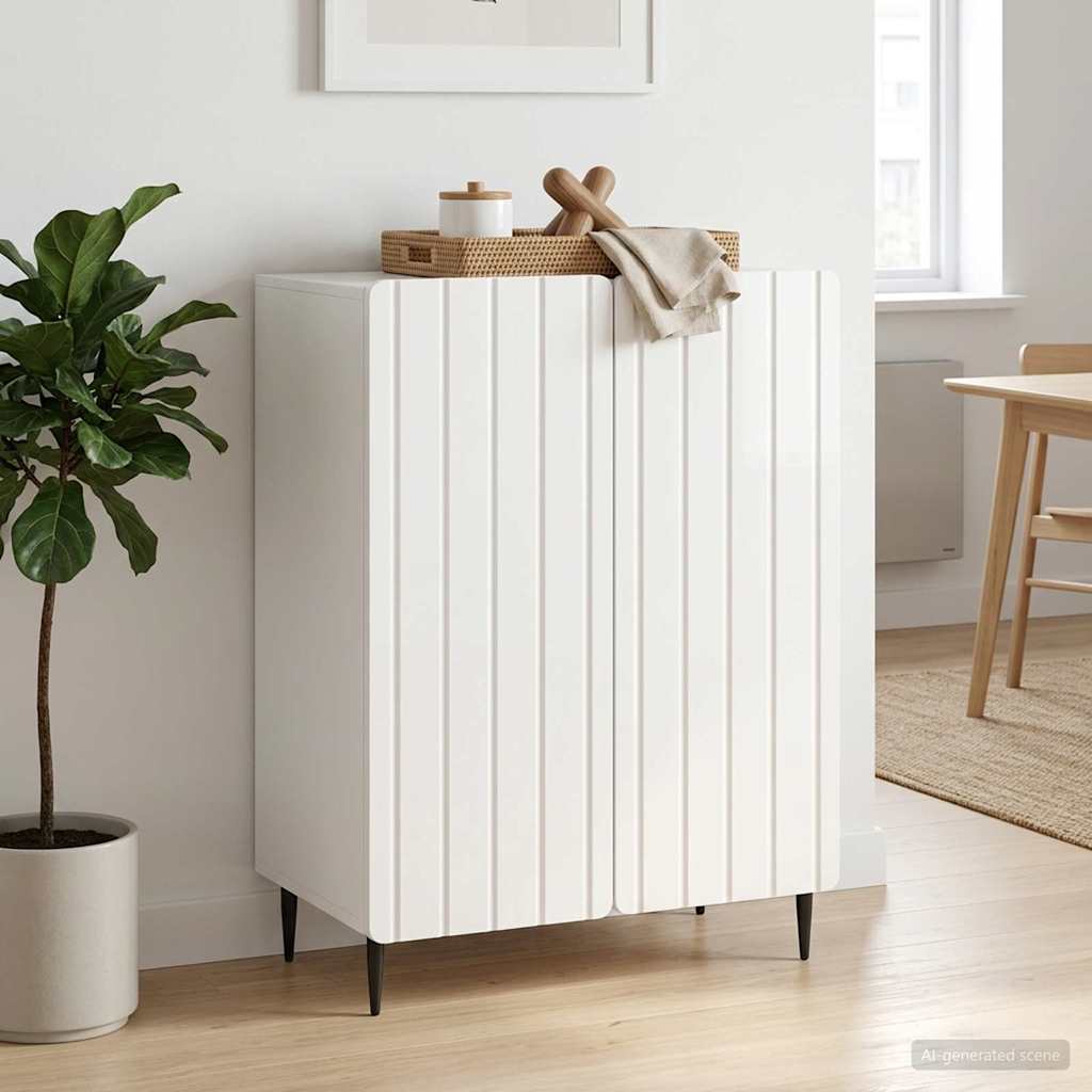 Sideboard Hochglanz Weiß 66 x 34,5 x 92 cm Holzwerkstoff