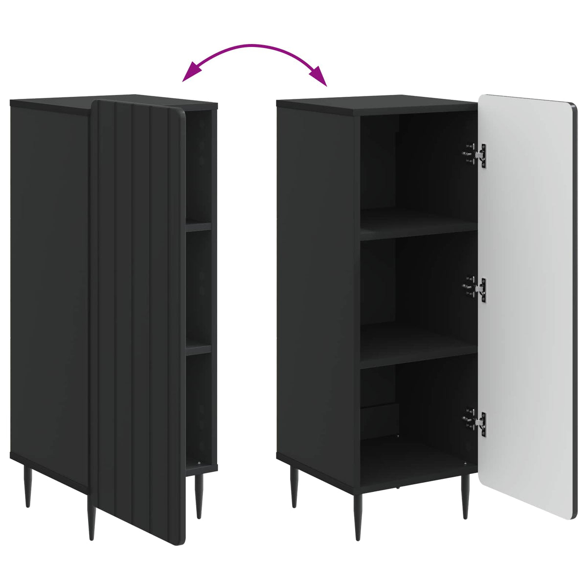 Sideboard Schwarz 34,5 x 33 x 92 cm Holzwerkstoff