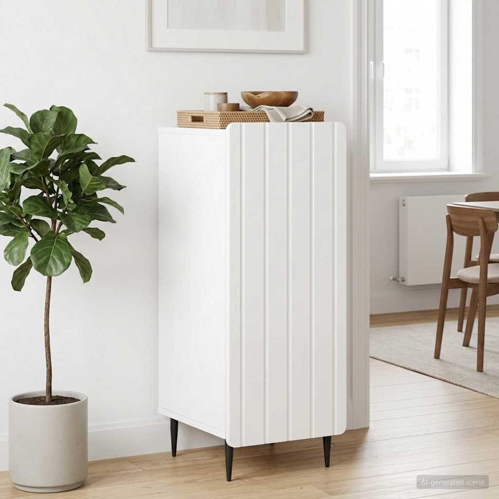 Sideboard Hochglanz Weiß 34,5 x 33 x 92 cm Holzwerkstoff
