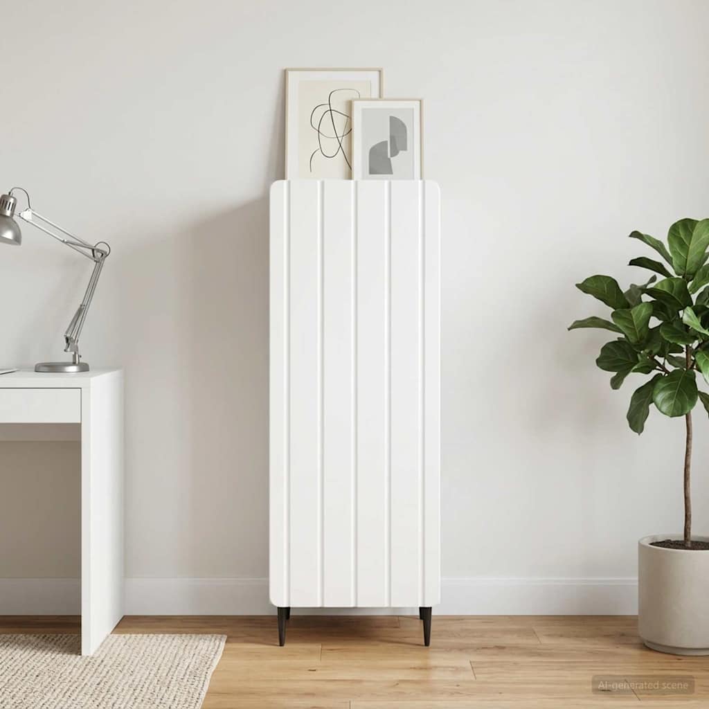 Sideboard Hochglanz Weiß 34,5 x 33 x 92 cm Holzwerkstoff