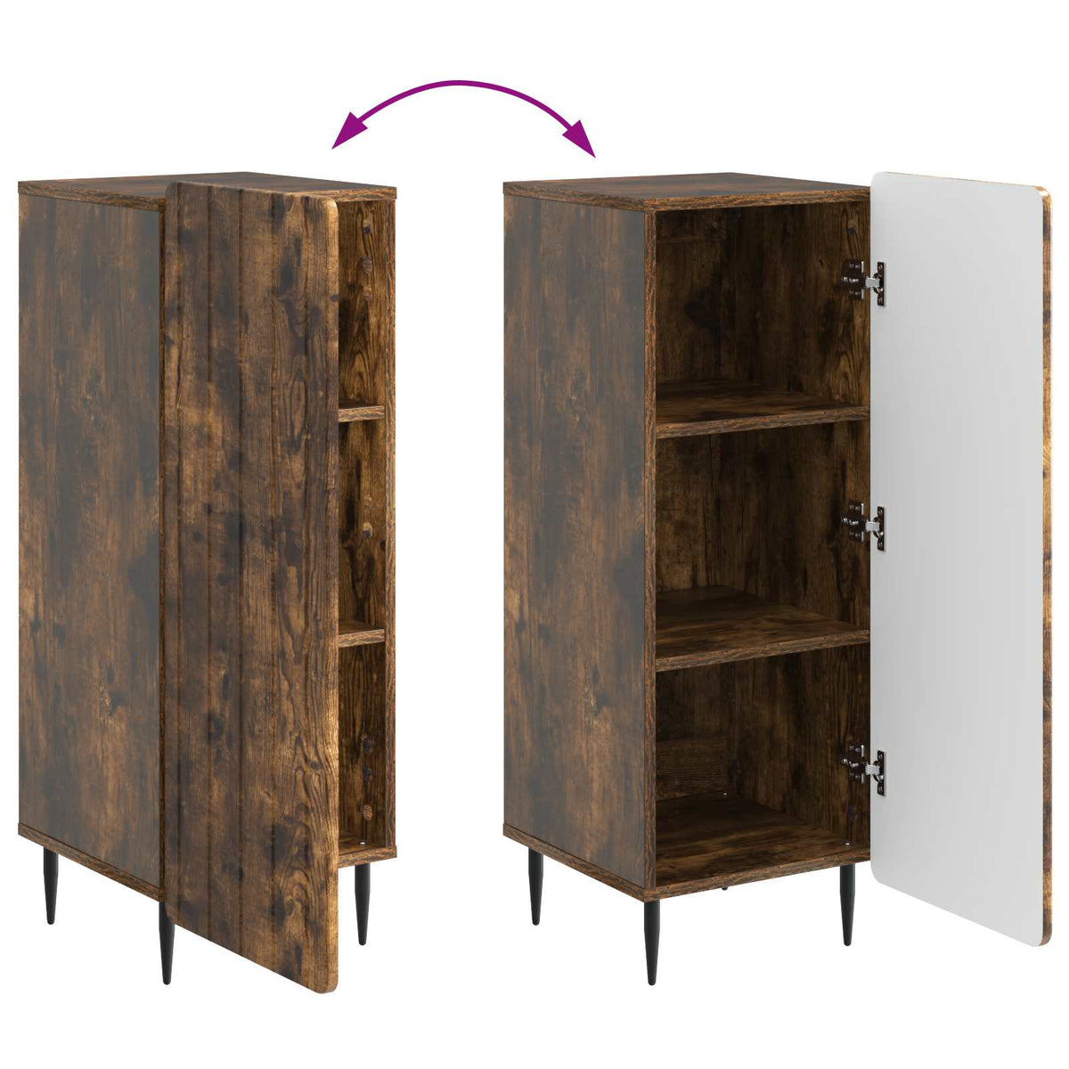 Sideboard Räuchereiche 34,5 x 33 x 92 cm Holzwerkstoff