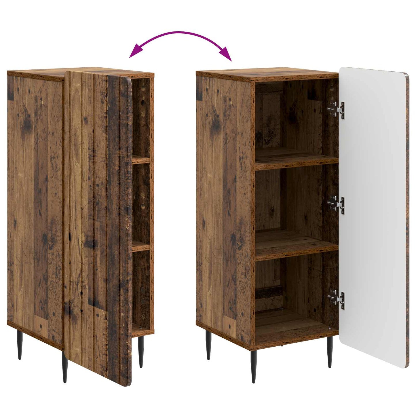 Sideboard Altholz 34,5 x 33 x 92 cm Holzwerkstoff