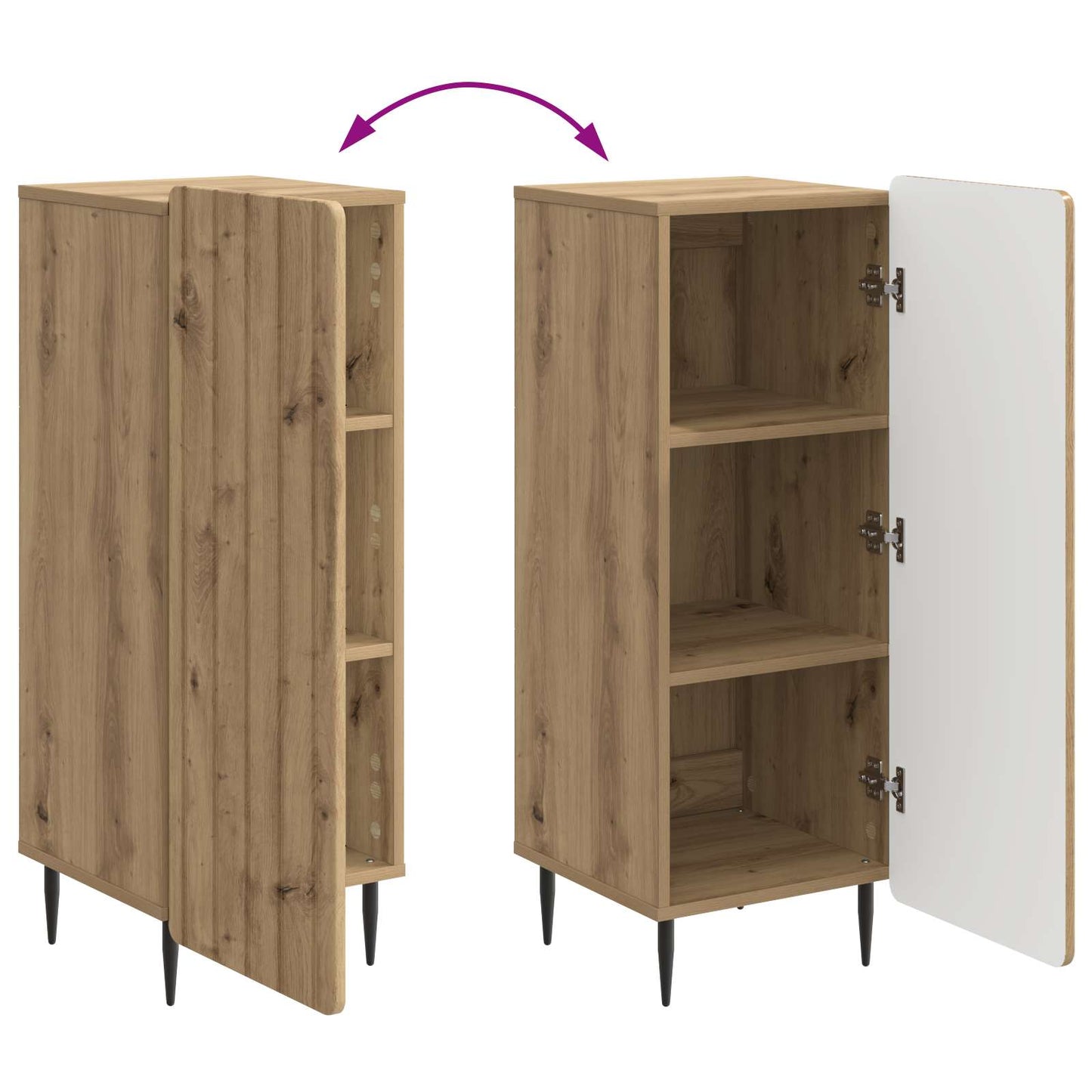 Sideboard Artisan-Eiche 34,5 x 33 x 92 cm Holzwerkstoff