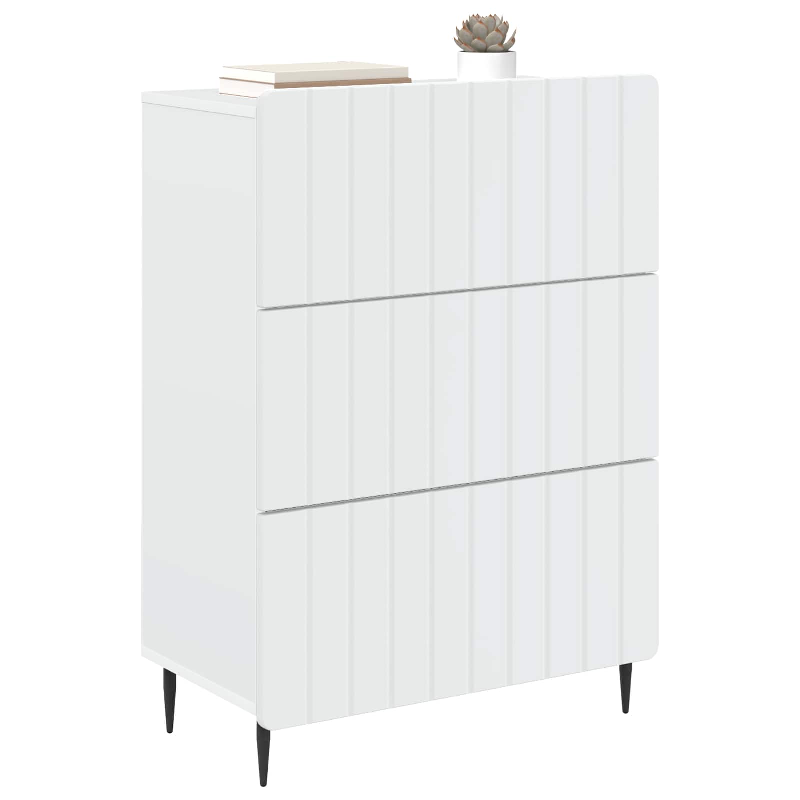 Schubladenschrank Weiß 66 x 34,5 x 92 cm Holzwerkstoff