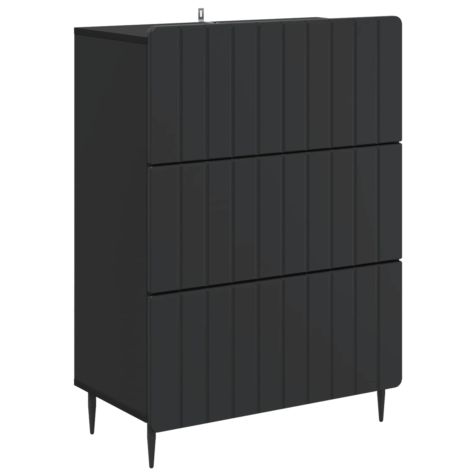 Schubladenschrank 66 x 34,5 x 92 cm Holzwerkstoff Schwarz