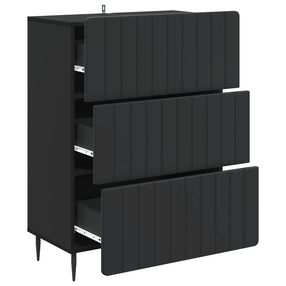 Schubladenschrank 66 x 34,5 x 92 cm Holzwerkstoff Schwarz