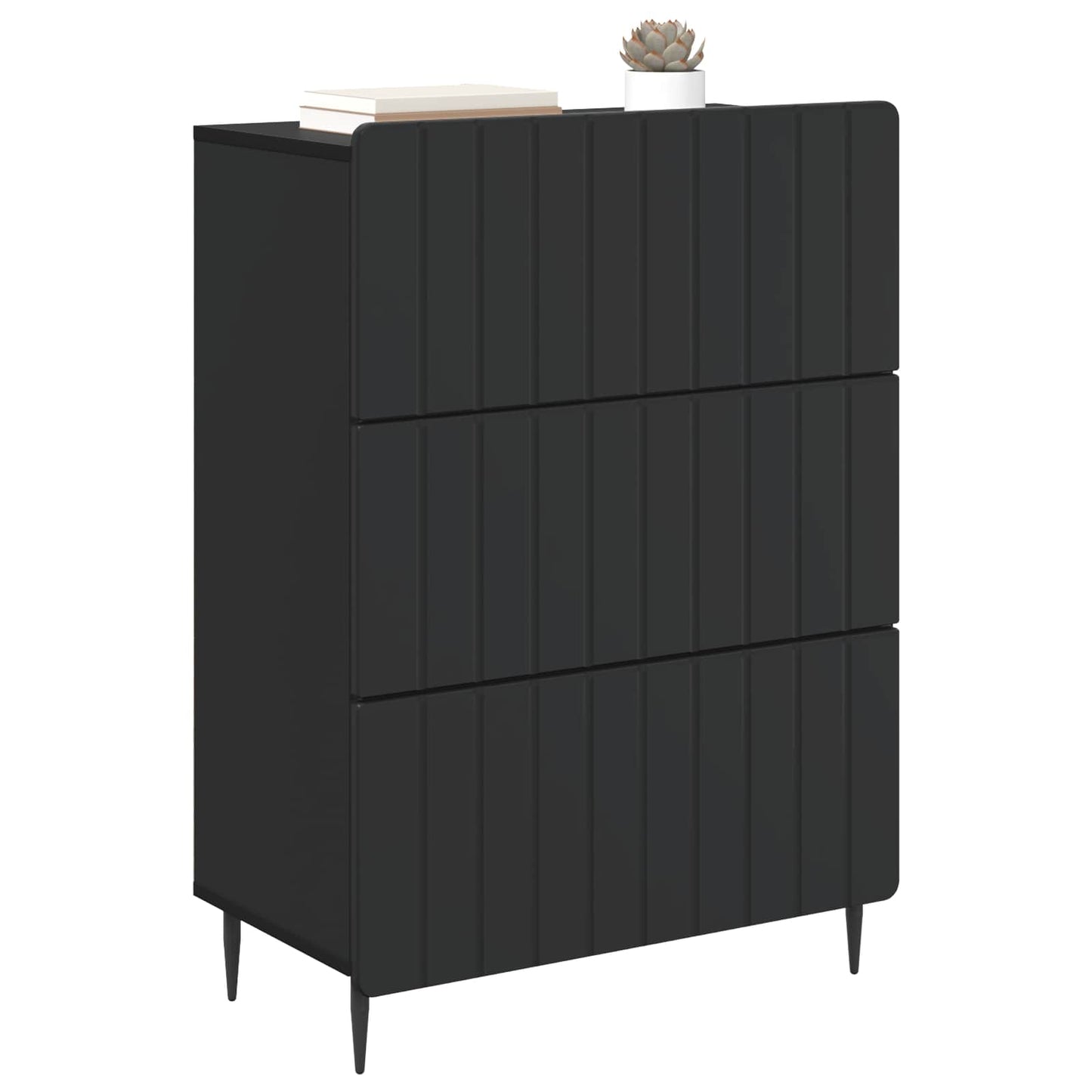 Schubladenschrank 66 x 34,5 x 92 cm Holzwerkstoff Schwarz