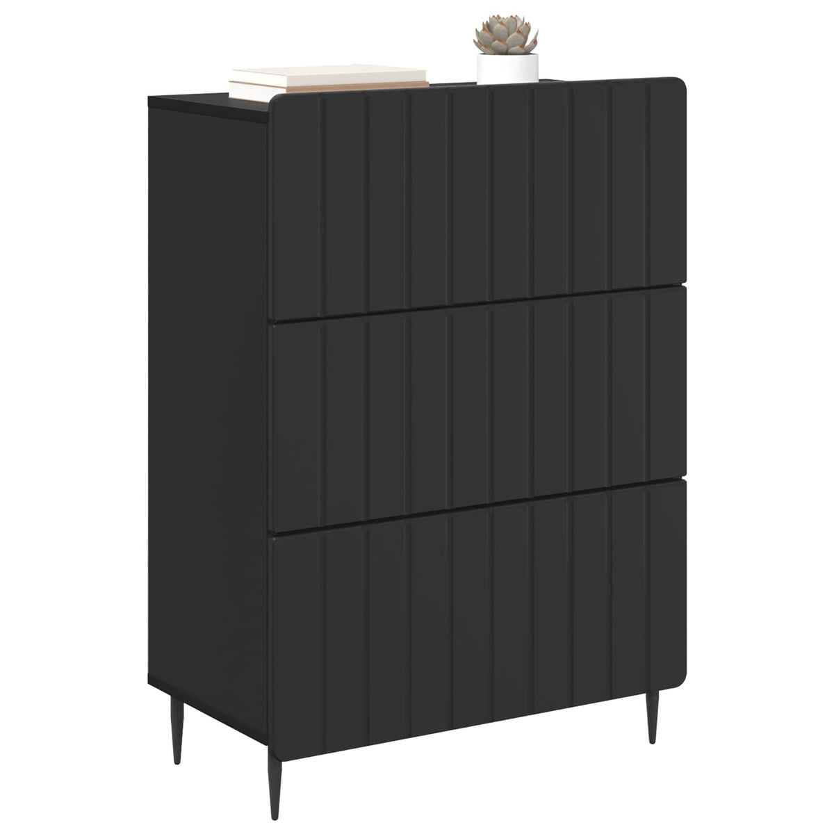Schubladenschrank 66 x 34,5 x 92 cm Holzwerkstoff Schwarz