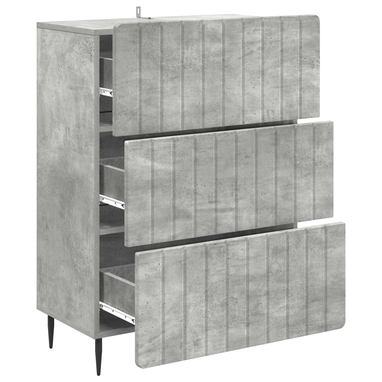 Schubladenschrank 66 x 34,5 x 92 cm Holzwerkstoff Betongrau