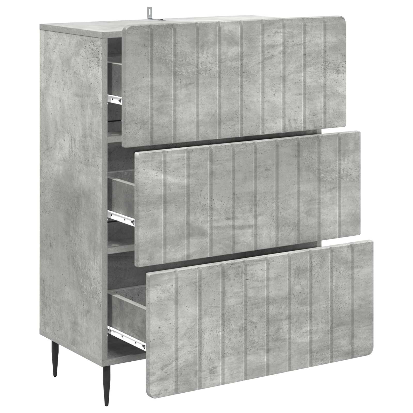 Schubladenschrank 66 x 34,5 x 92 cm Holzwerkstoff Betongrau
