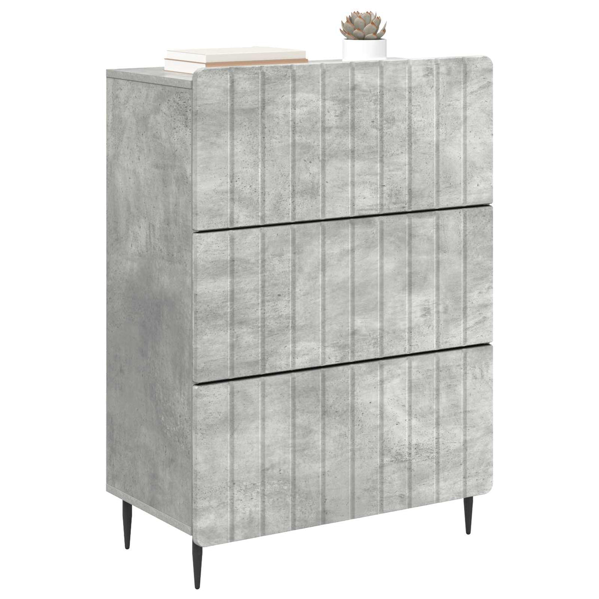 Schubladenschrank 66 x 34,5 x 92 cm Holzwerkstoff Betongrau