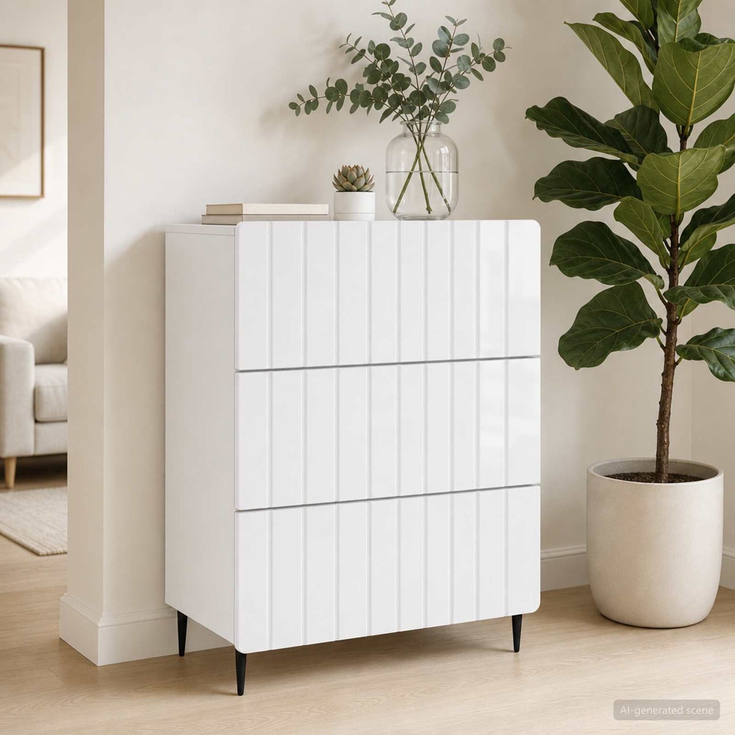 Schubladenschrank 66 x 34,5 x 92 cm Holzwerkstoff