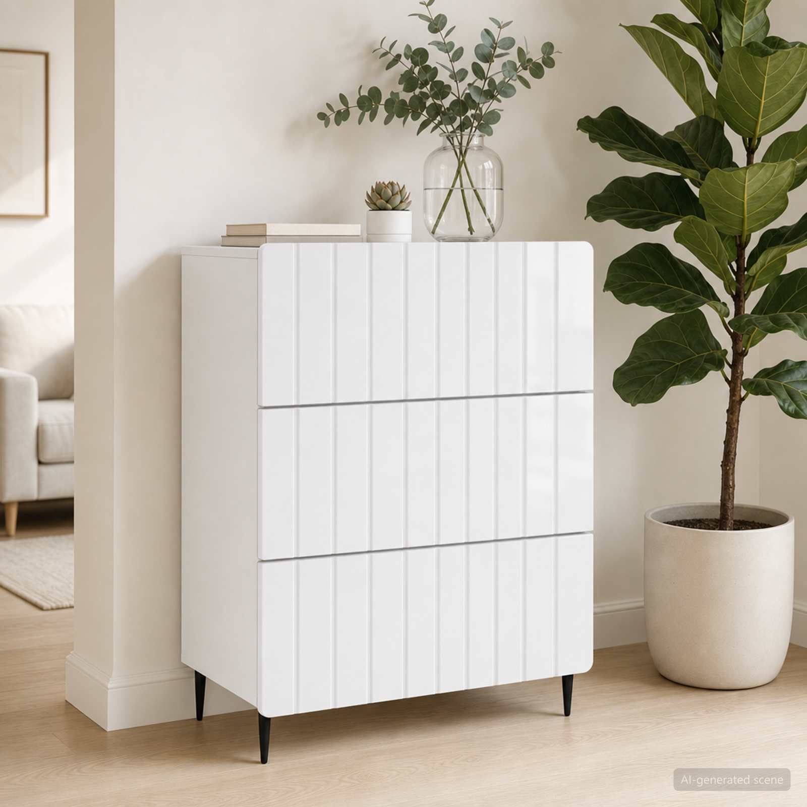 Schubladenschrank 66 x 34,5 x 92 cm Holzwerkstoff