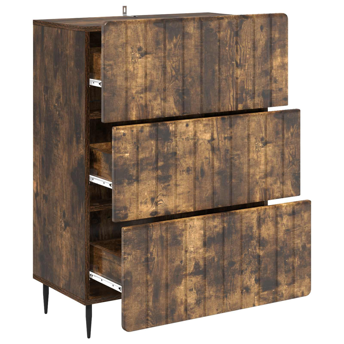 Schubladenschrank 66 x 34,5 x 92 cm Holzwerkstoff Räuchereiche