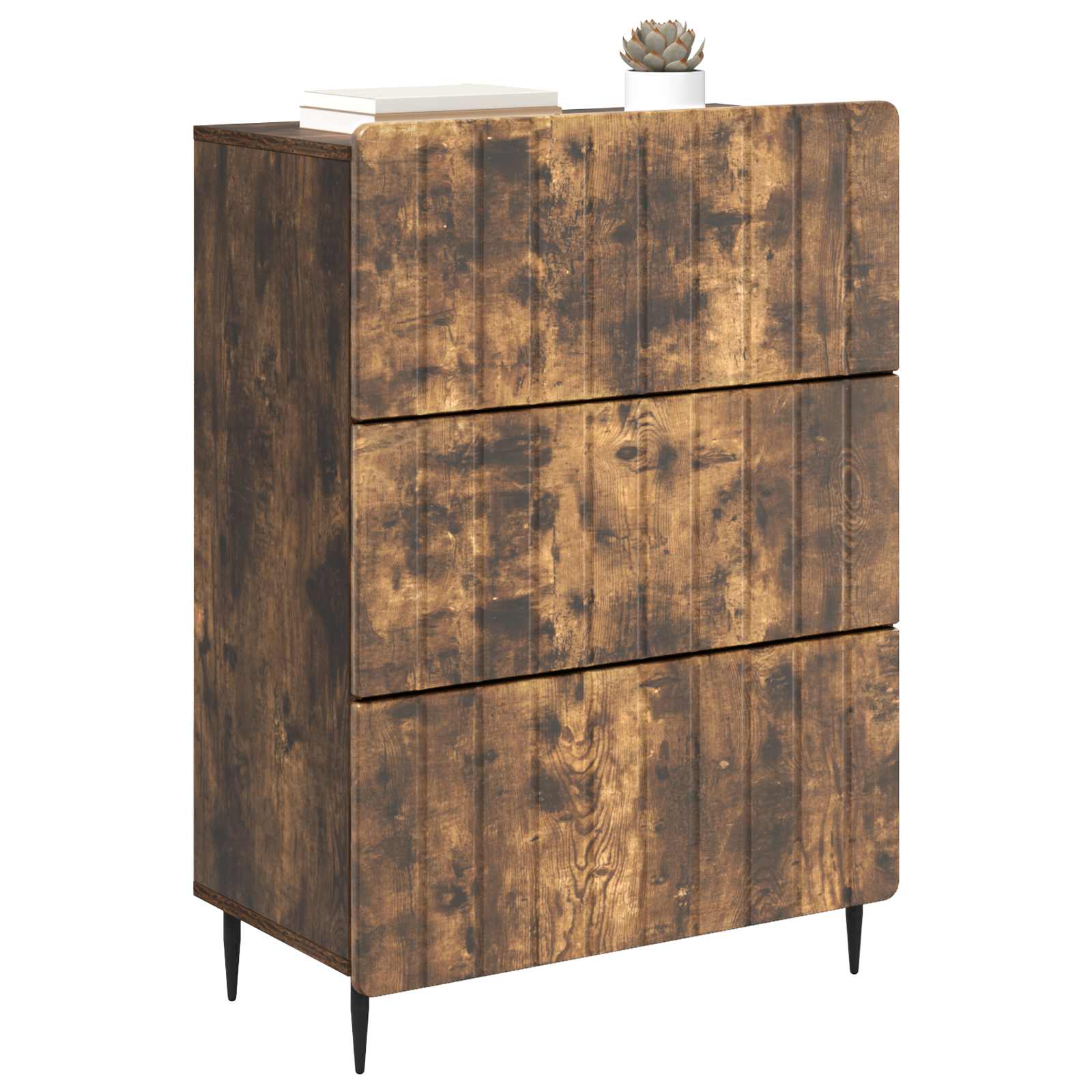 Schubladenschrank 66 x 34,5 x 92 cm Holzwerkstoff Räuchereiche