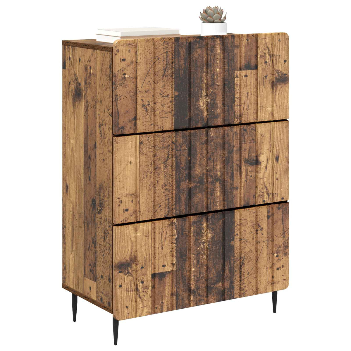 Schubladenschrank 66 x 34,5 x 92 cm Holzwerkstoff Altholz