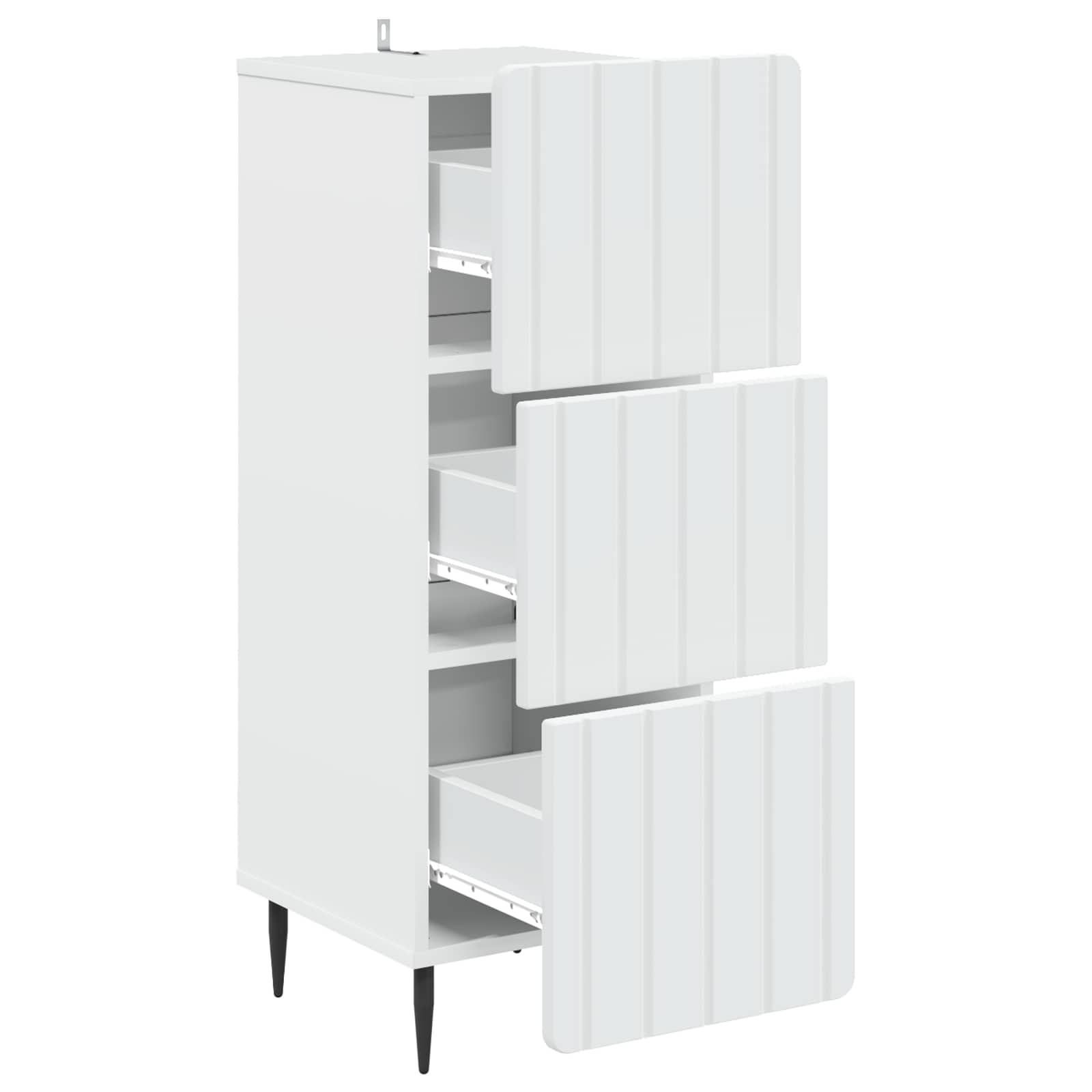 Schubladenschrank Weiß 33 x 34,5 x 92 cm Holzwerkstoff