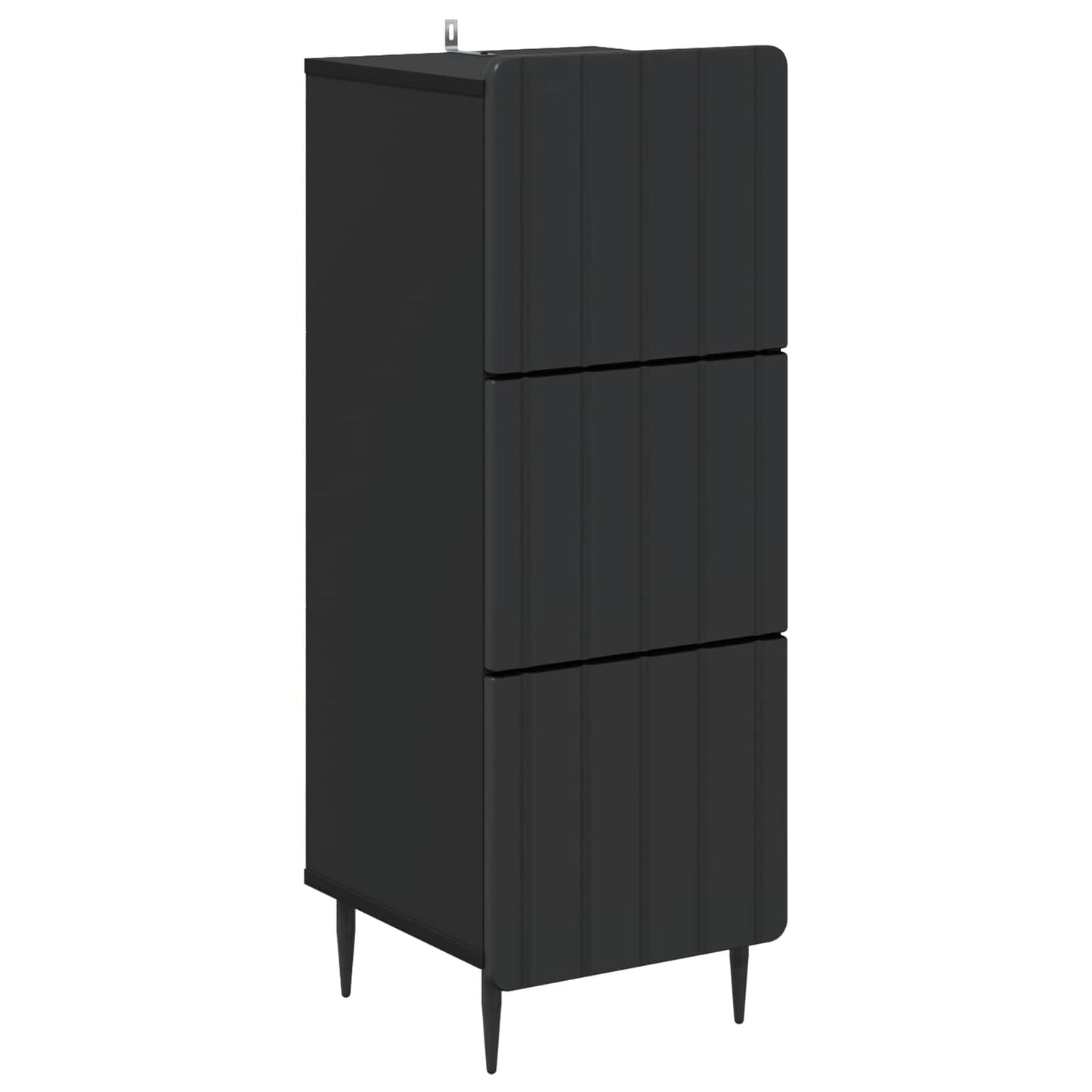 Schubladenschrank 33 x 34,5 x 92 cm Holzwerkstoff Schwarz