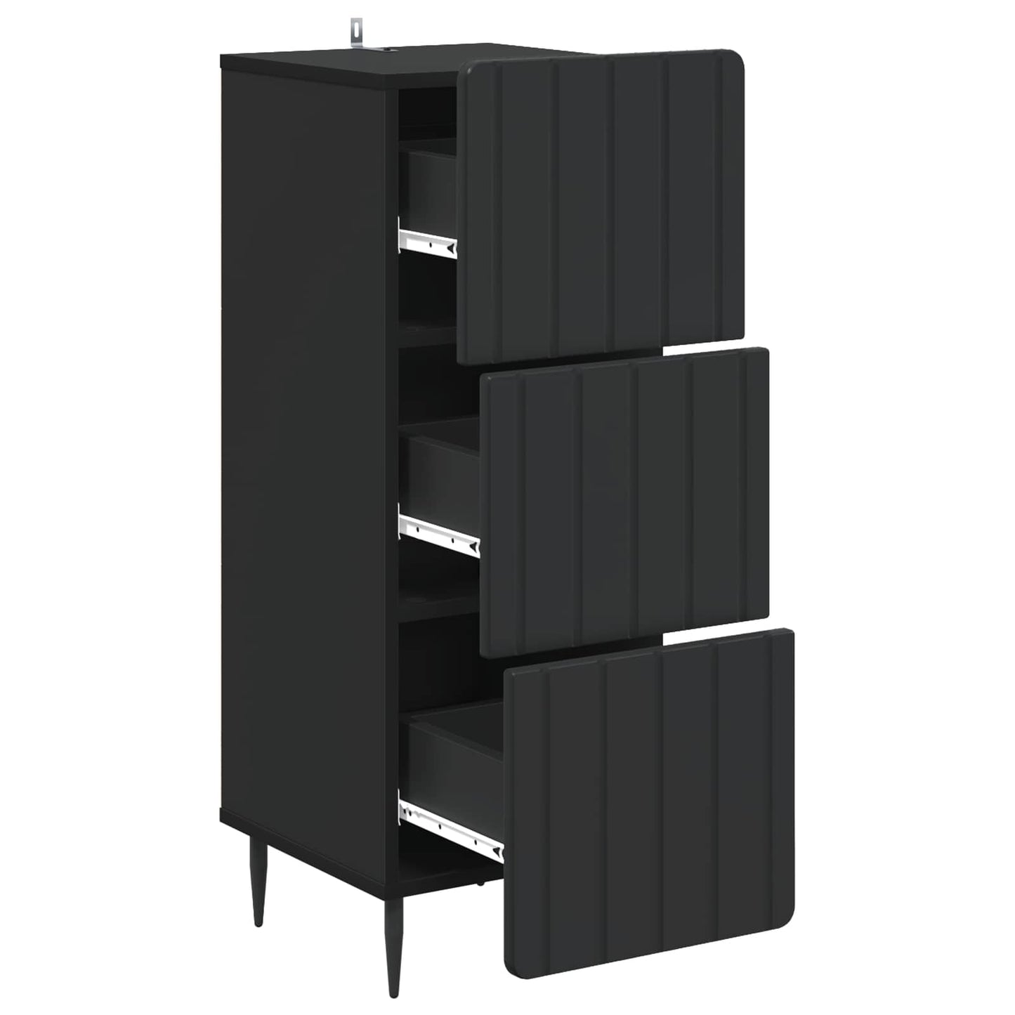 Schubladenschrank 33 x 34,5 x 92 cm Holzwerkstoff Schwarz
