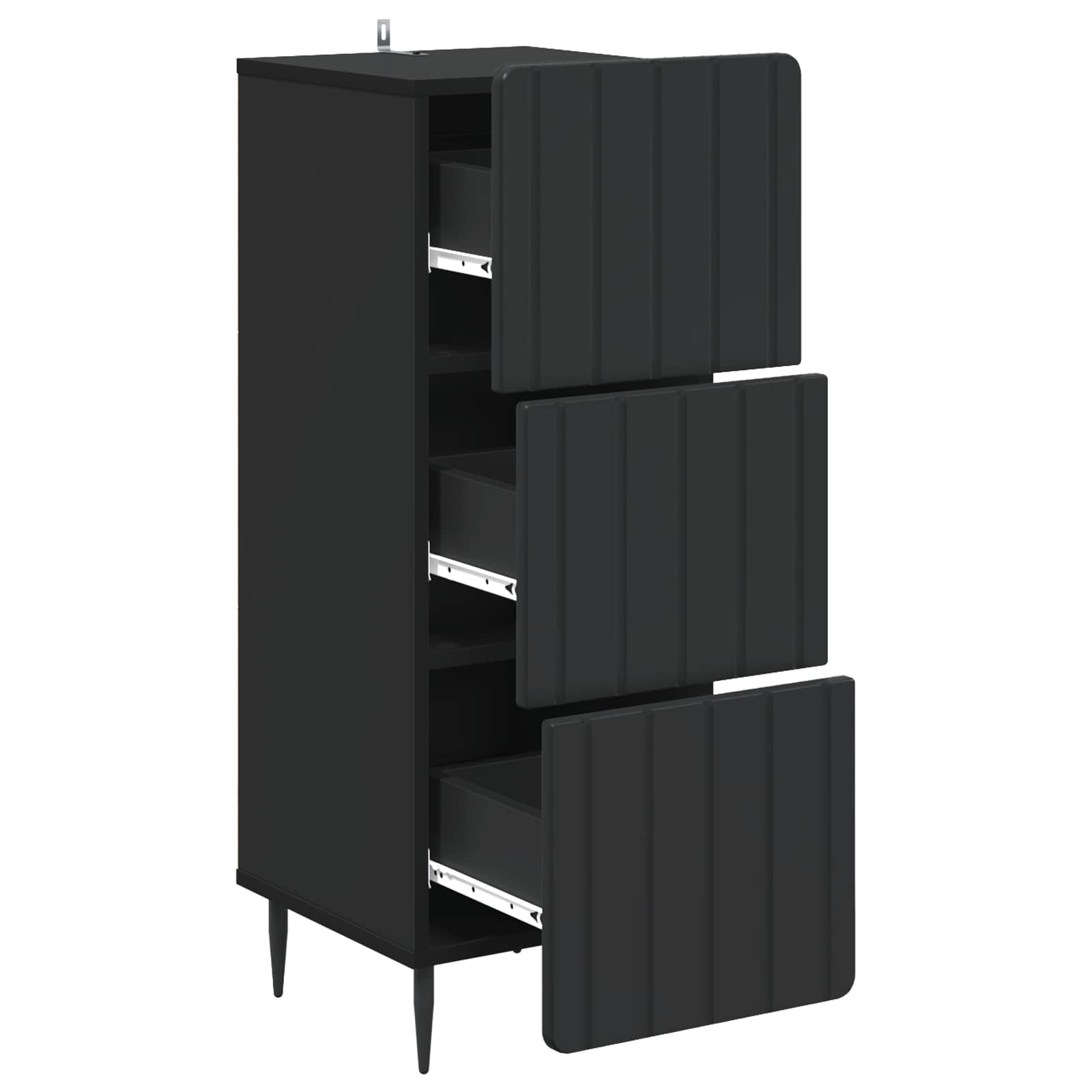 Schubladenschrank 33 x 34,5 x 92 cm Holzwerkstoff Schwarz