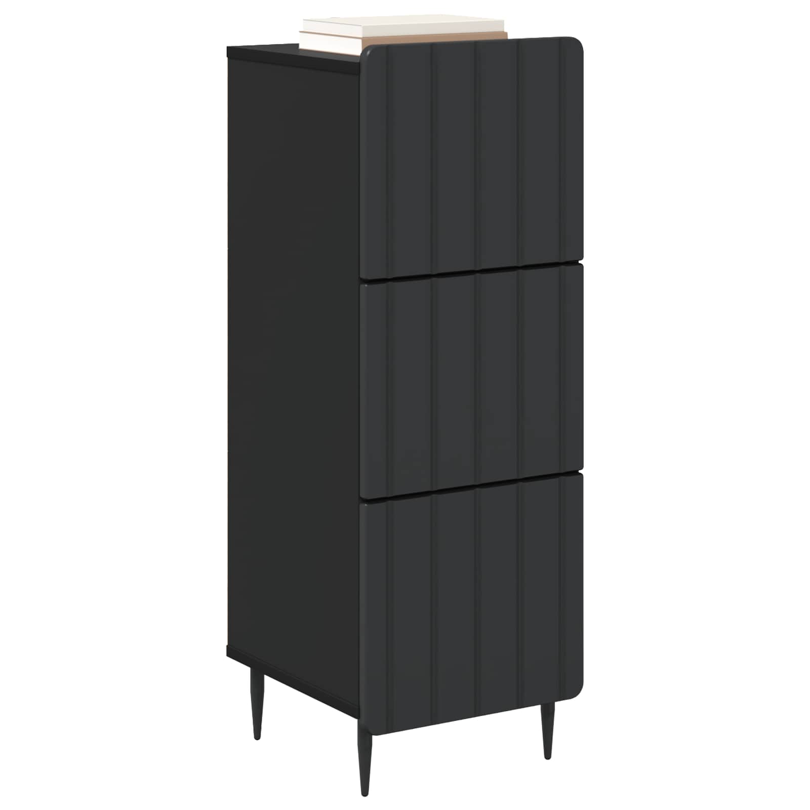 Schubladenschrank 33 x 34,5 x 92 cm Holzwerkstoff Schwarz