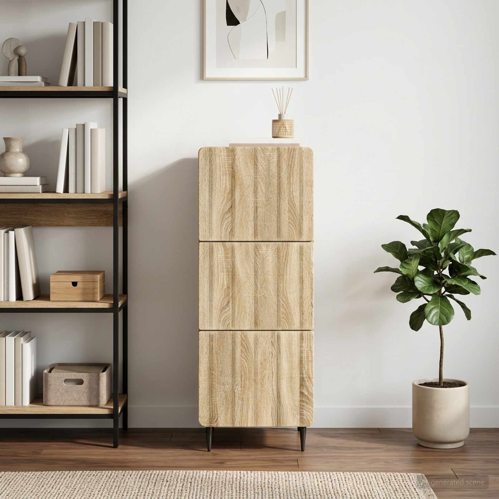 Schubladenschrank 33 x 34,5 x 92 cm Holzwerkstoff Sonoma-Eiche