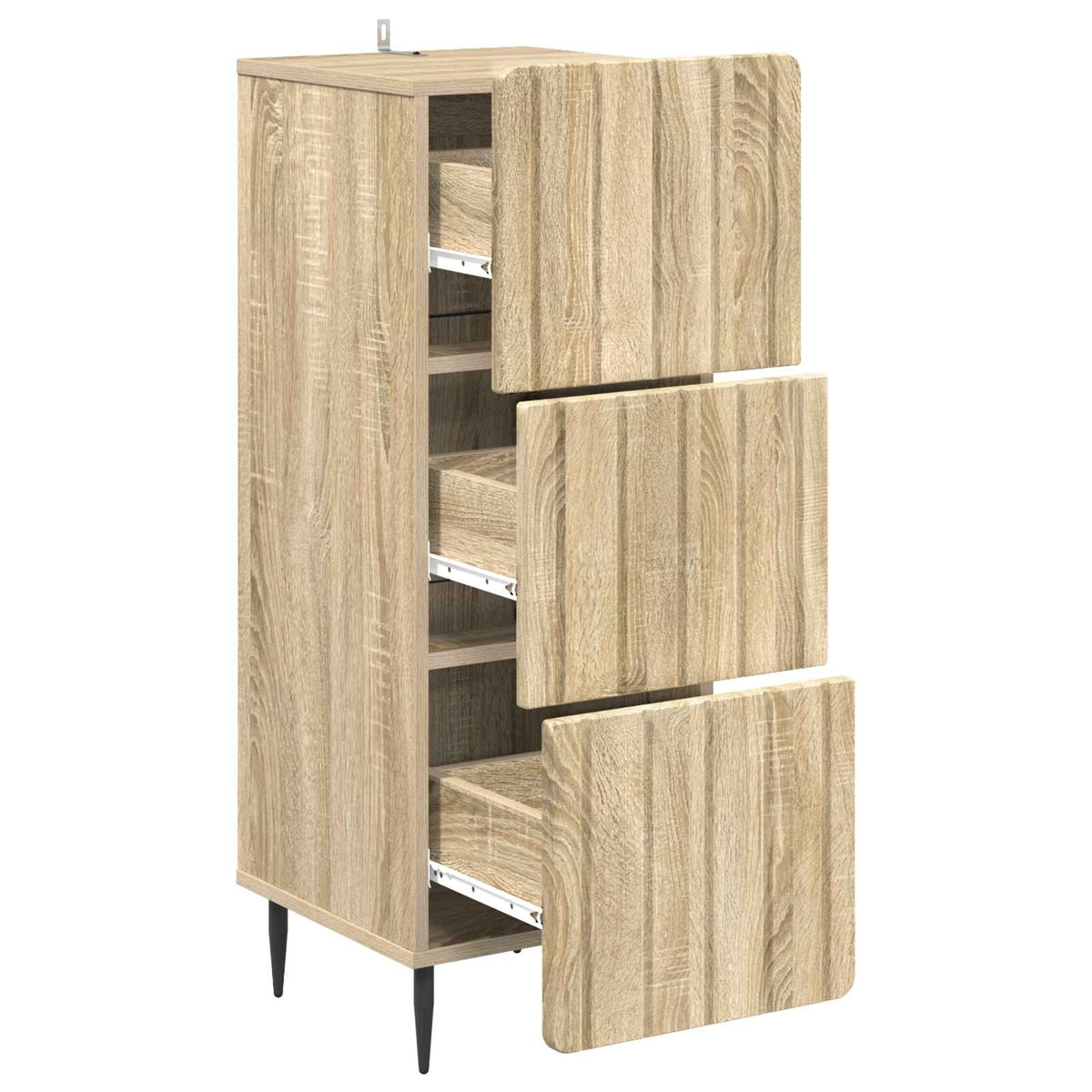 Schubladenschrank 33 x 34,5 x 92 cm Holzwerkstoff Sonoma-Eiche