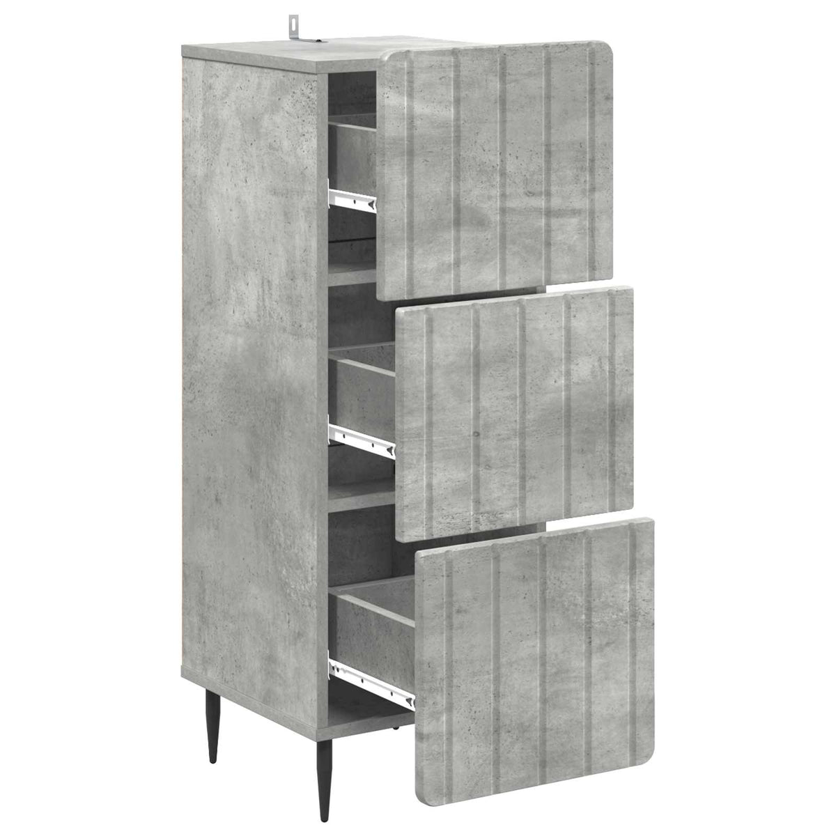 Schubladenschrank 33 x 34,5 x 92 cm Holzwerkstoff Betongrau