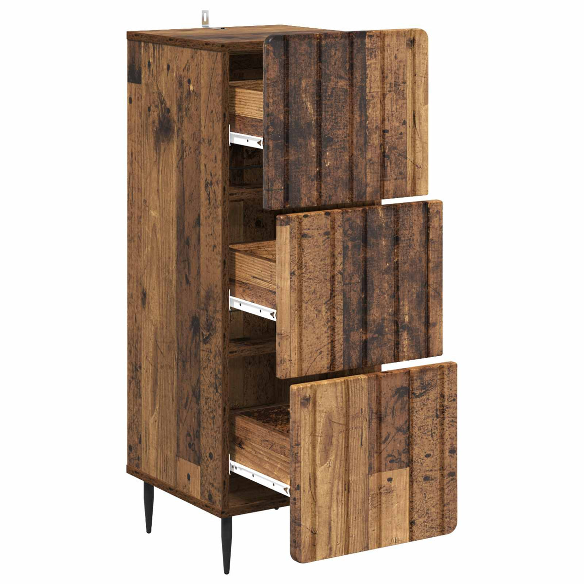 Schubladenschrank 33 x 34,5 x 92 cm Holzwerkstoff Altholz