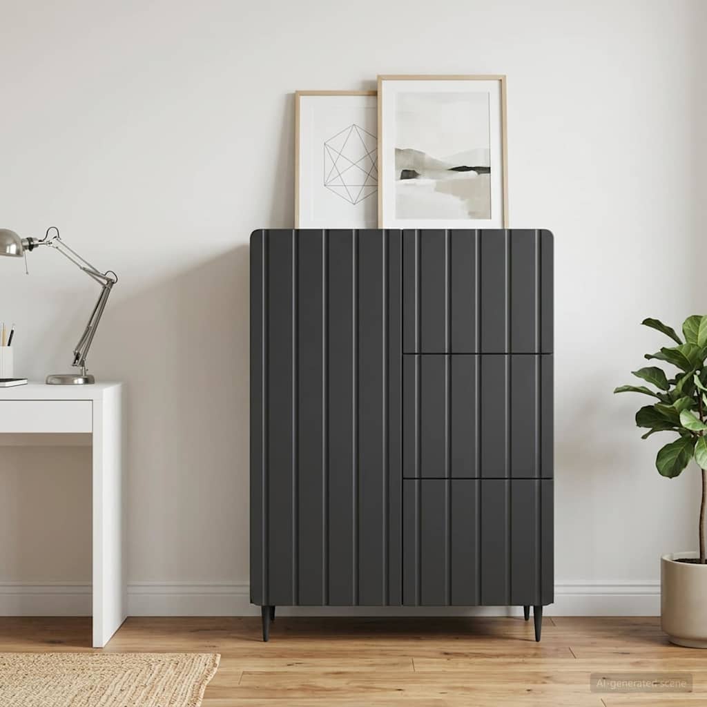 Sideboard Schwarz 66 x 34,5 x 91,5 cm Holzwerkstoff