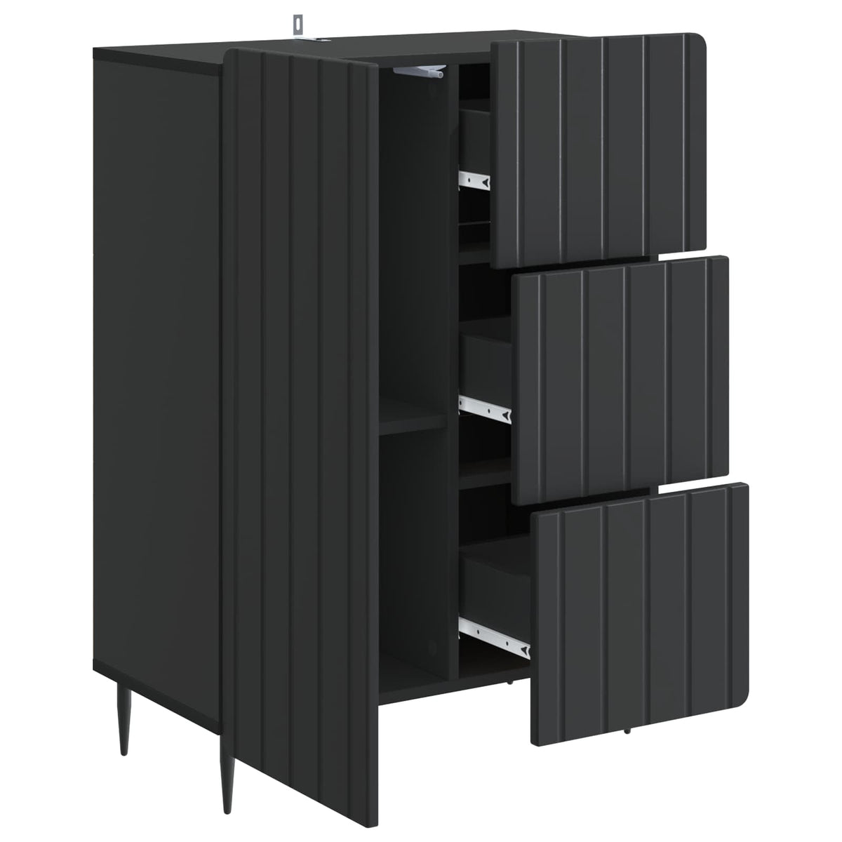 Sideboard Schwarz 66 x 34,5 x 91,5 cm Holzwerkstoff