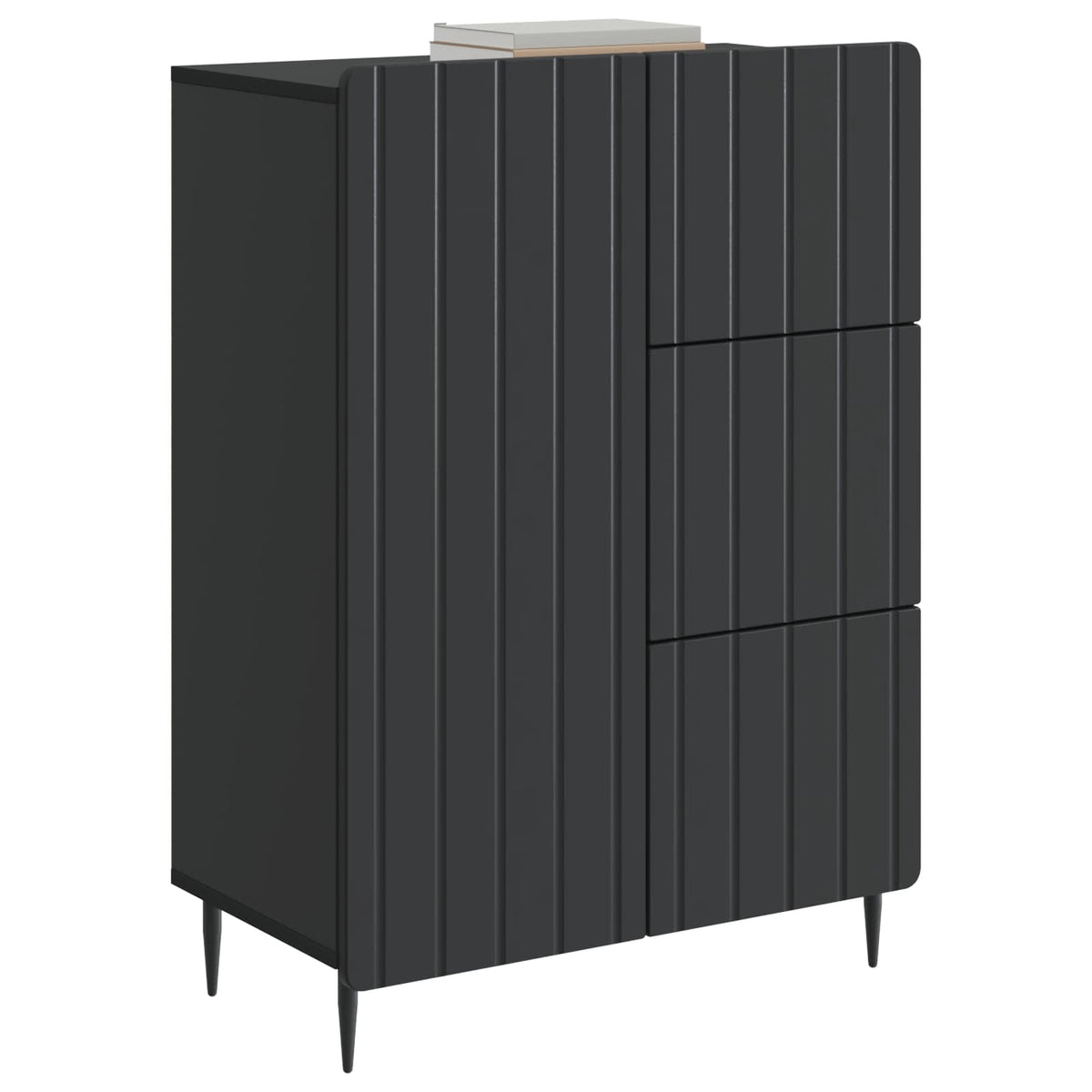 Sideboard Schwarz 66 x 34,5 x 91,5 cm Holzwerkstoff