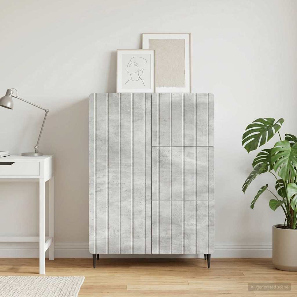 Sideboard Betongrau 66 x 34,5 x 91,5 cm Holzwerkstoff