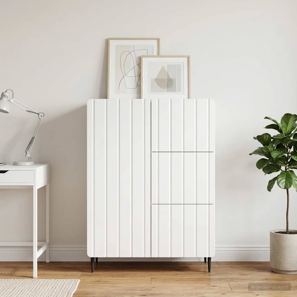 Sideboard Hochglanz Weiß 66 x 34,5 x 91,5 cm Holzwerkstoff