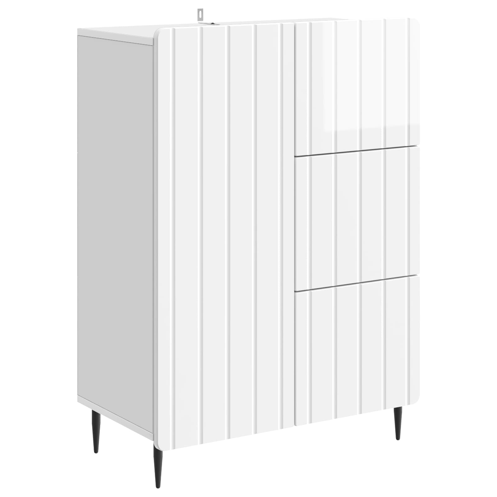 Sideboard Hochglanz Weiß 66 x 34,5 x 91,5 cm Holzwerkstoff