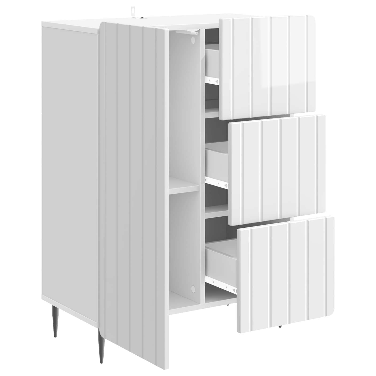 Sideboard Hochglanz Weiß 66 x 34,5 x 91,5 cm Holzwerkstoff