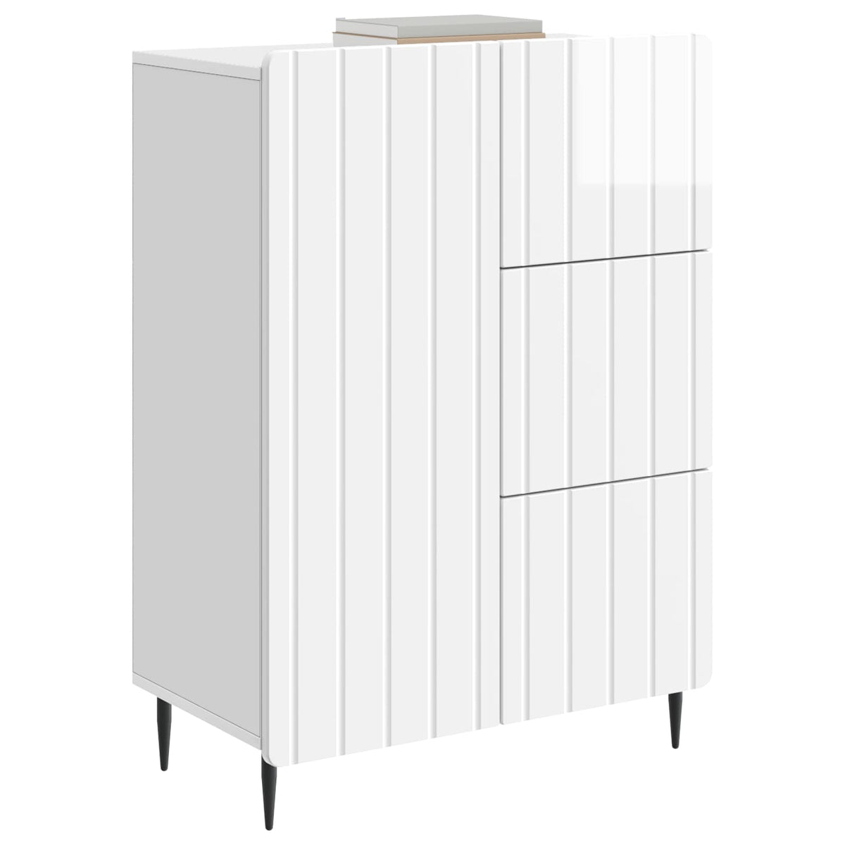 Sideboard Hochglanz Weiß 66 x 34,5 x 91,5 cm Holzwerkstoff